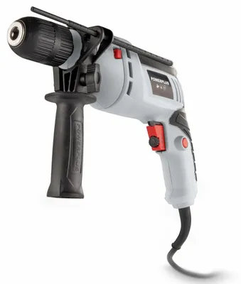 Produktbild von Powerplus POWC10100, Handbohrmaschine, Schlüssel, Bürstenmotor, Grau, 1,3 cm, 3000 RPM