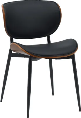 Produktbild von Besucherstuhl HLO-CP118 Kunstleder  walnuss/schwarz