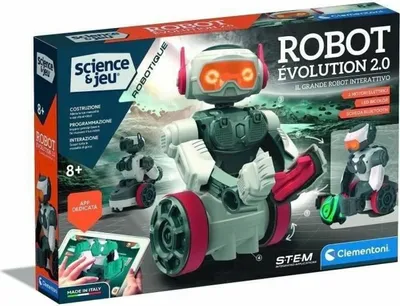 Image de Clementoni - Robot Evolution 2.0 à assembler et à programmer - 4 modes de jeu - Fabriqué en Italie