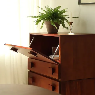 Produktbild von 360Home Schrank aus Massivholz Beistellschrank Kommode Braun