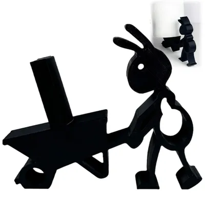 Produktbild von Lustiger Ameisen-Schubkarren-Toilettenpapierhalter, schwarz, niedlicher 3D-gedruckter Toilettenpapierhalter, freistehender Rollenhalter, Geschenk für Zuhause, Küche, Haus und Badezimmer (02)