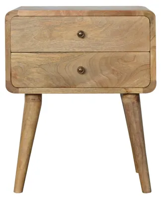 Produktbild von Artisan Furniture Massivholz-Nachttisch mit geschwungenen Kanten in Eichenoptik