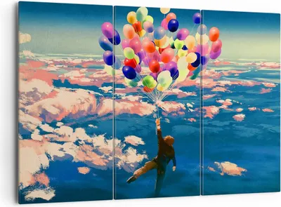 Produktbild von Bild auf Leinwand - Leinwandbild - Abstraktion Ballon - 165x110cm - Wand Bild - Wanddeko - Leinwanddruck - Bilder - Kunstdruck - Wanddekoration - Leinwand bilder - Wandkunst - CE165x110-3720