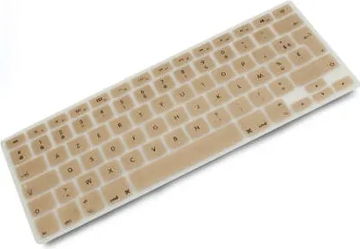 Produktbild von System-S Silikon Tastaturschutz Tastaturabdeckung AZERTY Französische Tastatur Abdeckung Schutz für MacBook Pro 13 Zoll 15 Zoll 17 Zoll iMac MacBook Air 13 Zoll in Gold-Farbe