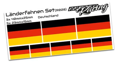 Produktbild von 8er Set Länderfahnen Aufkleber "Germany" Sticker Flagge Auto Zubehör R028