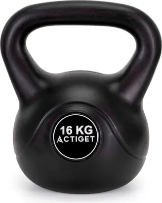 Produktbild von ACTIGET Kettlebelle 16 kg ABS-Kugelgewicht für Kraftübungen, Trainingshantelball, Schwarz