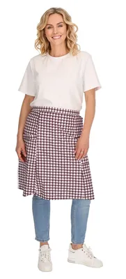 Produktbild von Schuerzenfabrik Küchenschürze Halbschürze 2 Taschen 59x89 cm Baumwolle, Farbe:bordeaux kariert
