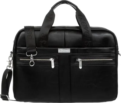 Image de Sacoche pour ordinateur portable en cuir inversé 15,6 pouces Noir