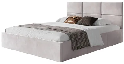 Produktbild von Selsey Nestio – Polsterbett 160x200 mit Bettkasten, Samtbezug, hellbeige