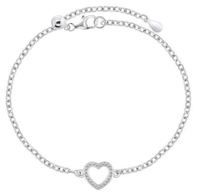 Immagine prodotto di Bracciale in argento con cuore e zirconi BRC80W