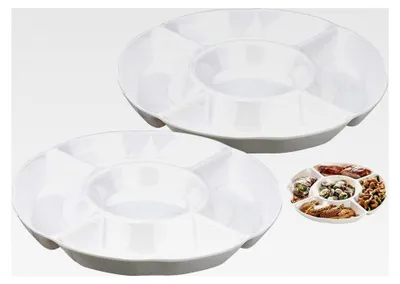 Produktbild von 2 Stück Serviertablett Snackteller für Snacks, rund
