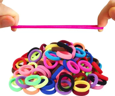 Produktbild von 200 Mini Haargummis Elastische Haarbänder in Mehrfarbig
