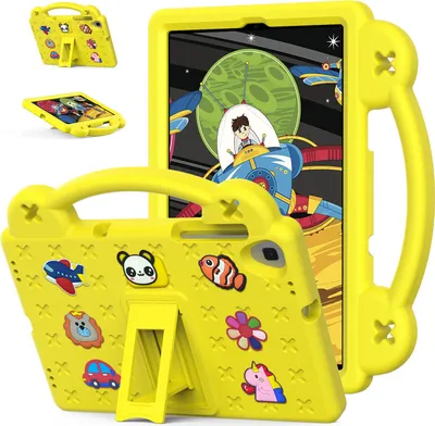 Produktbild von Schutzhülle für Samsung Galaxy Tab A 10.1 2019 T510/T515 Niedliche Hülle für Kinder, Stoßfest mit Griff und Ständer Gelb