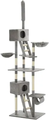Imagen del producto de Árbol para gatos, de altura total de 230-260 cm, hecho de sisal, color gris