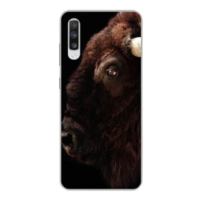 Produktbild von MuchoWow® Handyhülle Schutzhülle Hülle für Samsung Galaxy A70 Bison - Horn - Porträt Silikon Softcase Handy Hülle - Schutzhaube