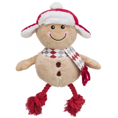 Immagine prodotto di Omino di pan di zenzero natalizio Trixie con zampe di filo interdentale in peluche/cotone
