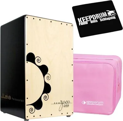 Image de J.Leiva Percussion Zoco Cajon avec sac rose avec pad