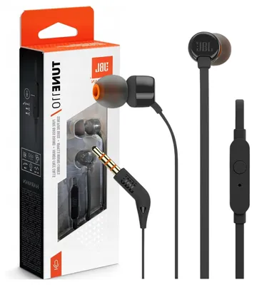 Immagine prodotto di JBL T110 cuffie in-ear, microfono, auricolari, colore: nero