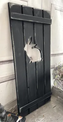 Produktbild von Charmanter Landhaus Fensterladen Hase, Kanninchen, Shabby schwarz, Handgefertigt