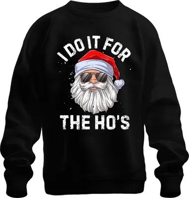 Obrázek produktu pro I Do It For The Ho's Father Christmas Vtipný dárek Retro Uni mikina, černá, L
