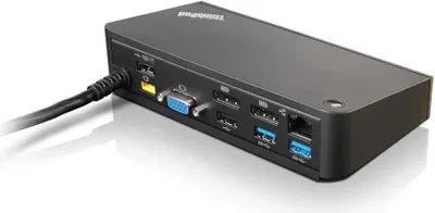 Zdjęcie produktu dla Lenovo 40A40090EU, Przewodowa, USB 3.2 Gen 1 (3.1 Gen 1) Type-A, 10,100,1000 Mbit/s, Czarny, 3840 x 2160 px, Lenovo