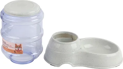 Zdjęcie produktu dla Automatyczna miska na karmę, duża pojemność, wyjmowana, antypoślizgowa miska na karmę dla psów, 3,8 l, na karmę, szara