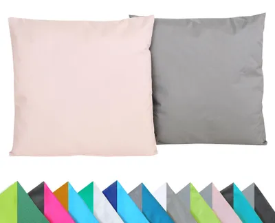 Produktbild von JACK 2er Set Wende Outdoor Kissenhülle Kissenbezug 2-farbig 45x45cm Wasserfest Lounge Kissen Garten Stuhl Lotus Effekt, Farbe:Grau - Rosa