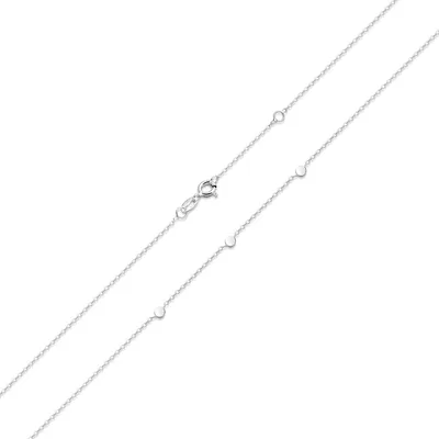 Produktbild von MATERIA Damen Silber-Kette 925 mit runden Plättchen - Halskette für Frauen Teenager 42 - 45cm verstellbar in Etui CO-25