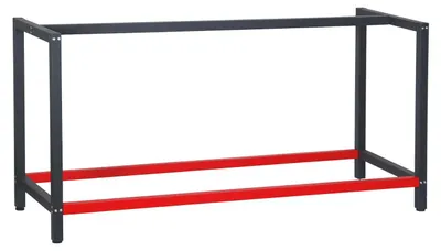 Image de Cadre d'établi cadre de table support d'établi - 175 x 57 x 81 cm - Anthracite et rouge - Pour atelier, garage et bricolage