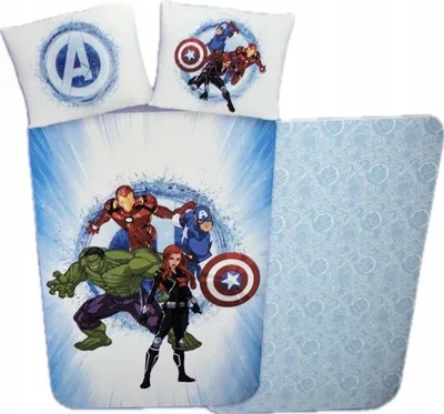 Immagine prodotto di Set di lenzuola Marvel Avengers, dimensioni: 140 x 200 cm e 70 x 90 cm