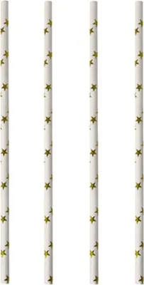 Produktbild von PAPSTAR Trinkhalme Papier "Stars", Ø 6 mm, 20 cm, umweltfreundlich | Folie (100 Stück)