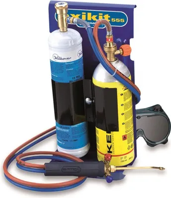 Image de Chalumeau BI Gaz 110 Bar Oxygène/ Propane Avec 2 pointes Kit complet OXYKIT 555K KEMPER