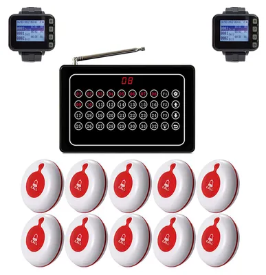 Rufsystem – 10 Sender, 1 Empfänger, 2 Uhren, 150 m Reichweite