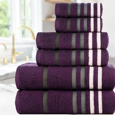 Productafbeelding van Famanu handdoekenset van katoen - 2 washandjes, 2 handdoeken, 2 badhanddoeken