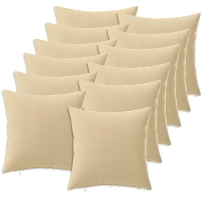 Obrázek produktu pro vidaXL, povlak na polštář, 12 kusů, barva béžová, rozměry 45 x 45 cm, materiál: polyester