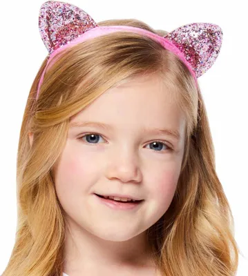 Produktbild von Glitzer Katzenohren Haarreif rosa