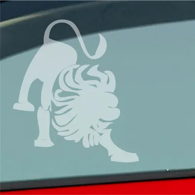 Produktbild von Auto Aufkleber Sternzeichen Löwe Lion KFZ Roller 9x10 cm Milchglas Sticker Heckscheibenaufkleber