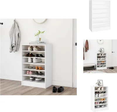Immagine prodotto di vidaXL Scarpiera bianca 60x35x92 cm in legno - Scarpiere & armadietti