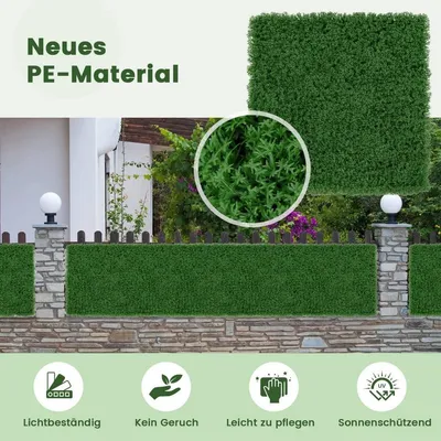 Produktbild von 12 Stk. Pflanzenwand 50,5 x 50,5 cm künstliche Mooswand miteinander verbindbar Dunkelgrün