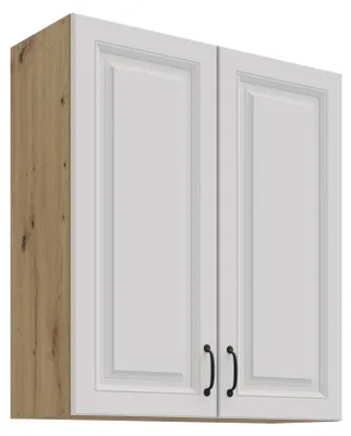Produktbild von Hängeschrank 80 cm Stilo Weiß + Eiche Artisan Küchenzeile Küchenblock Küche Landhaus Höhe 90 cm