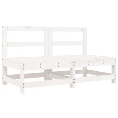 Produktbild von vidaXL Garten-Mittelsofas 2 Stk. Weiß Massivholz Kiefer