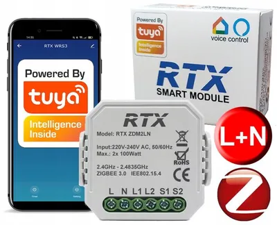 Zdjęcie produktu dla Ściemniacz 2 kanały Dopuszkowy ZigBee TUYA
