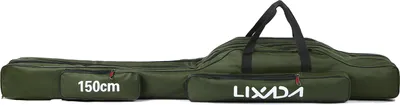Produktbild von Lixada 3 Lagen Angelrute Tasche Portable Folding Rod Carry Case Angelrolle Tackle Storage Bag Case