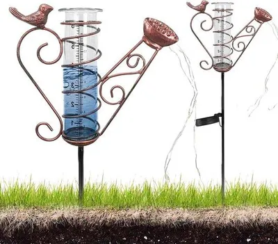 Produktbild von Regenmeter mit Solarstrom, Bodenanker und Regenmessanzeige - Frostbeständiges Glas - Gartenbeleuchtung