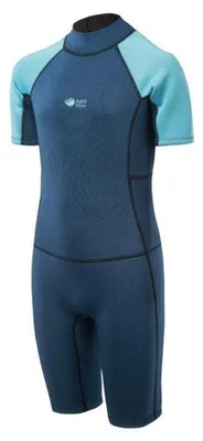 Productafbeelding van Aquawave surfpak voor kinderen, neopreen, korte mouwen, blauw, maat 164 cm. Kinderen, blauw, 164 cm