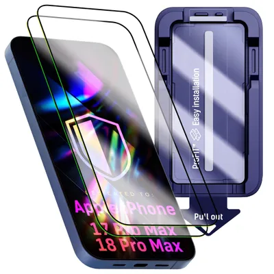Produktbild von 2 Stück Schutzglas für iPhone 18 Pro Max/17 Pro Max, Display Schutz Folie Echt Glas Panzerglas 9H, KI-generiertes Bild