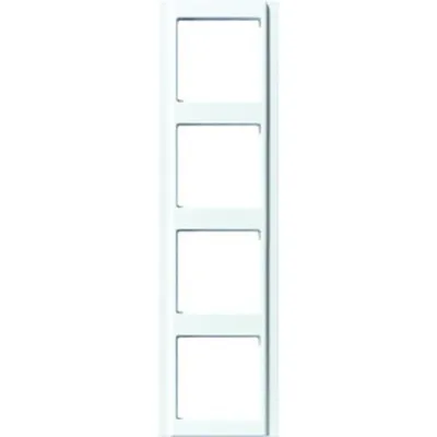 A white frame with four square openings arranged vertically.