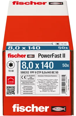 Produktbild von Fischer 566312, Schraube, Verzinkter Stahl, Holz, Zink, Teilgewinde, Senkkopf