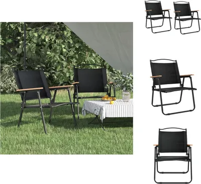 Produktbild von vidaXL Campingstühle 2 Stk. Schwarz 54x55x78 cm Oxford-Gewebe - Gartenstühle