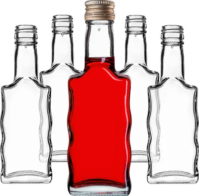 Zdjęcie produktu dla KADAX szklana butelka na nalewkę 200ml ze złotą nakrętką 1szt.